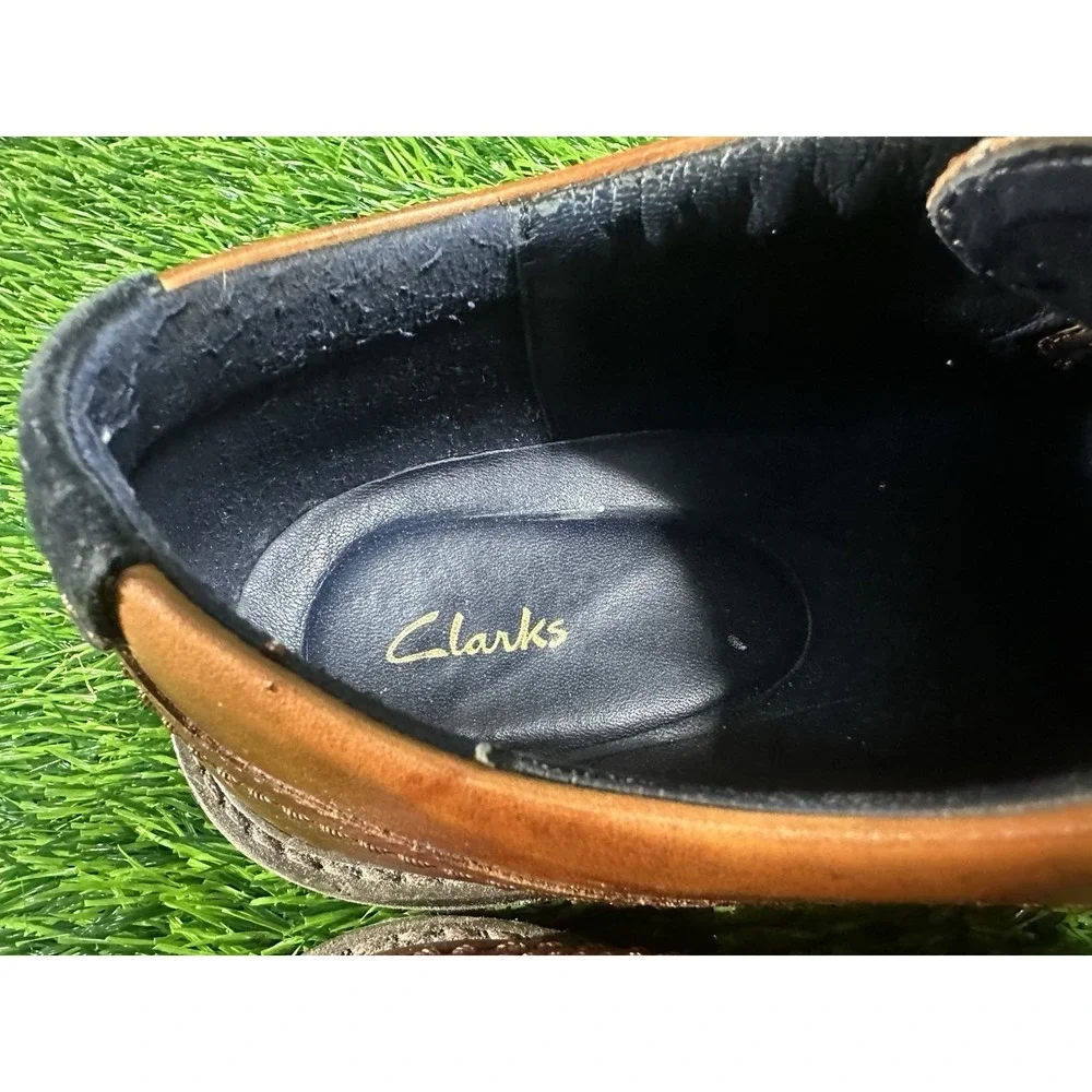 Clarks Mens Brown Leather Lace Up Cap Toe Oxford Dress Shoes 10 26161637